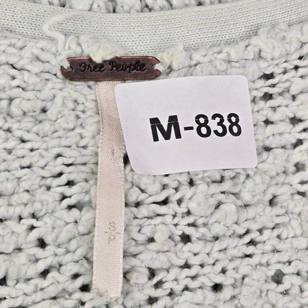 Free People Women Sweatshirt S Songbird Long‎ Sleeve Cotton Acrylic Nylon